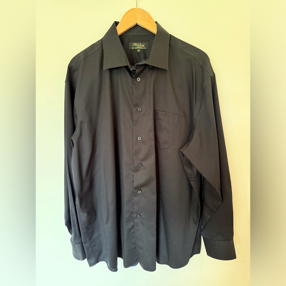 Polifroni Milano Black Dress Shirt Classic Elegance